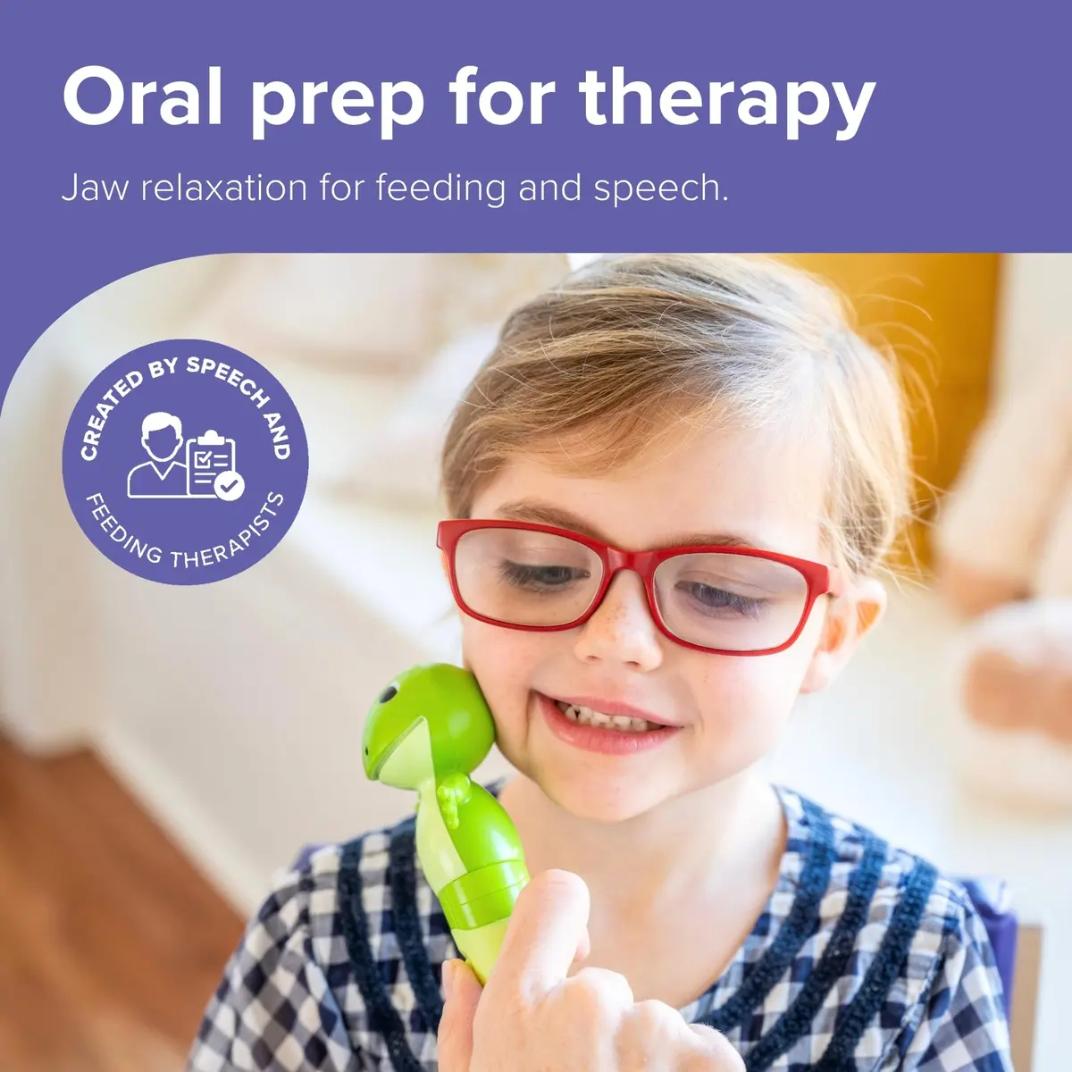 TalkTools Jiggler Oral Motor Tool Set for Kids - Vibration Sensory Awareness for Jaw & Lips, Speech & Feeding Aid | Dragon & Frog, Set of 2 (Blue & Green) - view 2