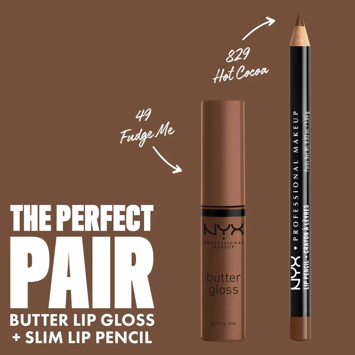 NYX PROFESSIONAL MAKEUP Butter Gloss "Brown Sugar" Non-Sticky Lip Gloss, Shade: Fudge Me (Warm Brown) - view 4