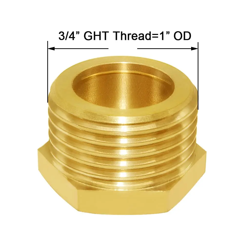 Joywayus Brass 3/4" GHT Male Garden Hose Plug | Durable Brass Water Port Blocker - view 2