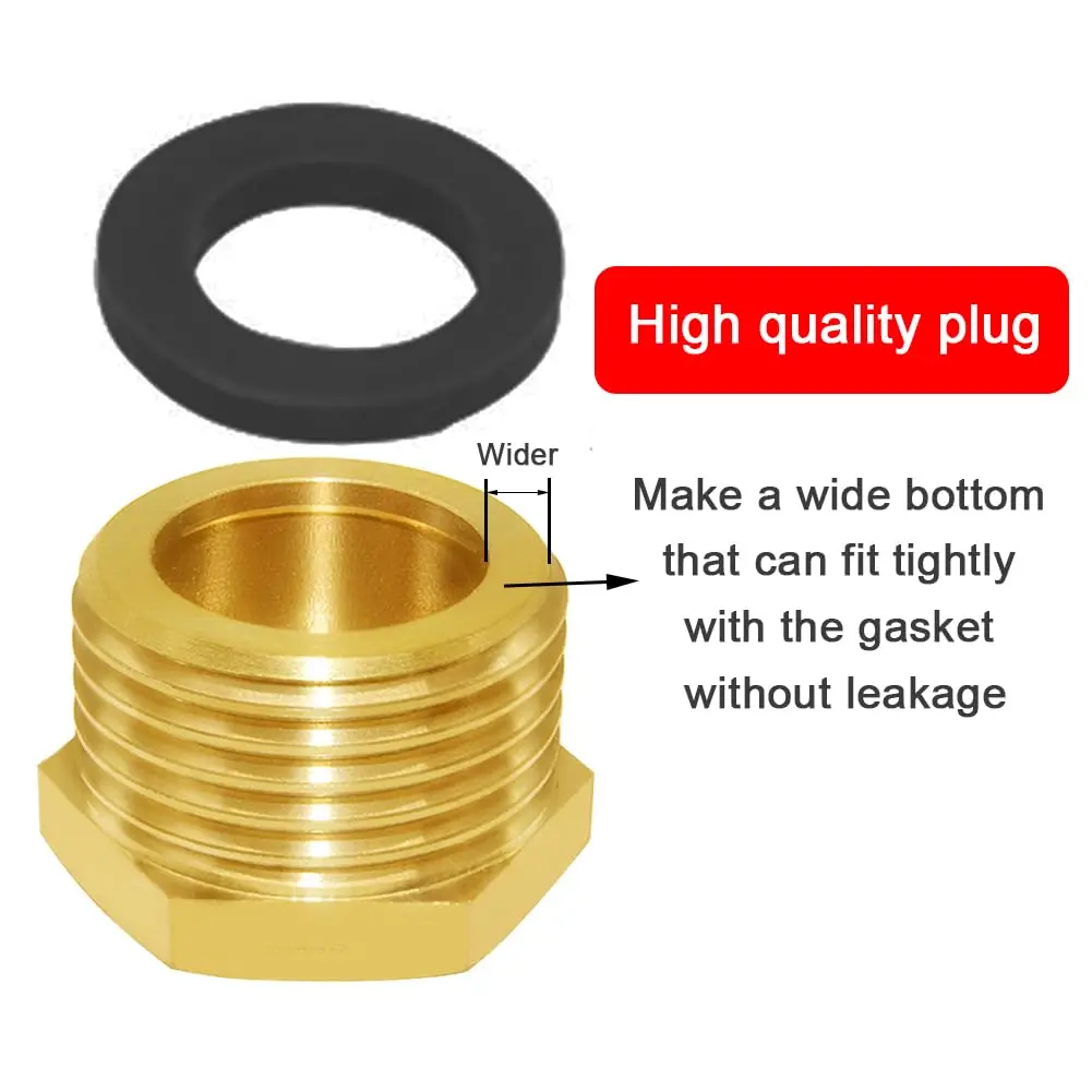 Joywayus Brass 3/4" GHT Male Garden Hose Plug | Durable Brass Water Port Blocker - view 3