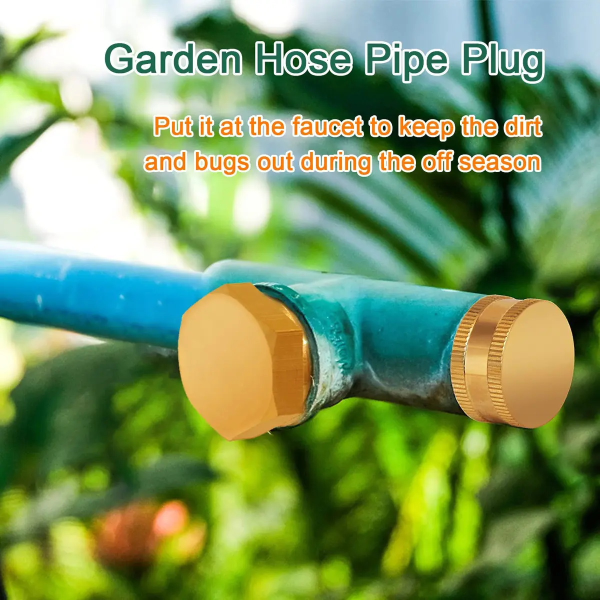 Joywayus Brass 3/4" GHT Male Garden Hose Plug | Durable Brass Water Port Blocker - view 4