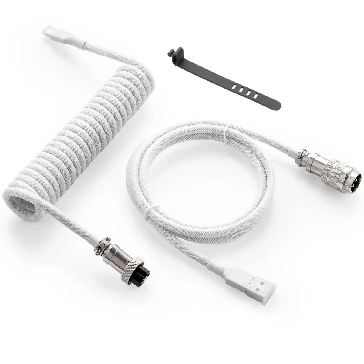 GUNMJO Pro Custom Coiled USB-C Cable 1.5m (5ft) | Double-Sleeved Mechanical Keyboard Cable with Metal Aviator - main product image