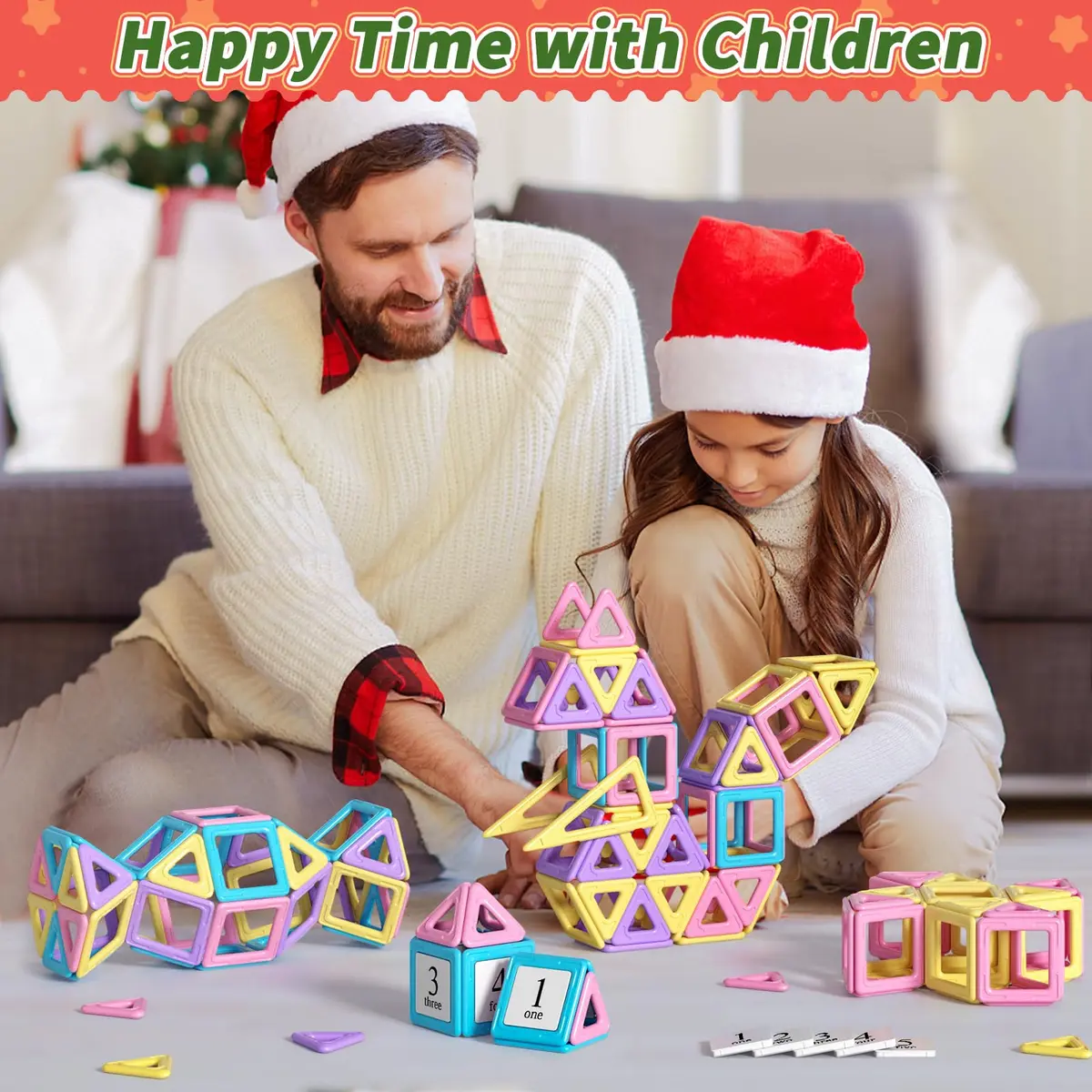 Rurvale Magnetic Building Blocks 44pcs | STEM Montessori Toy for Girls & Boys Age 3-8 - view 4