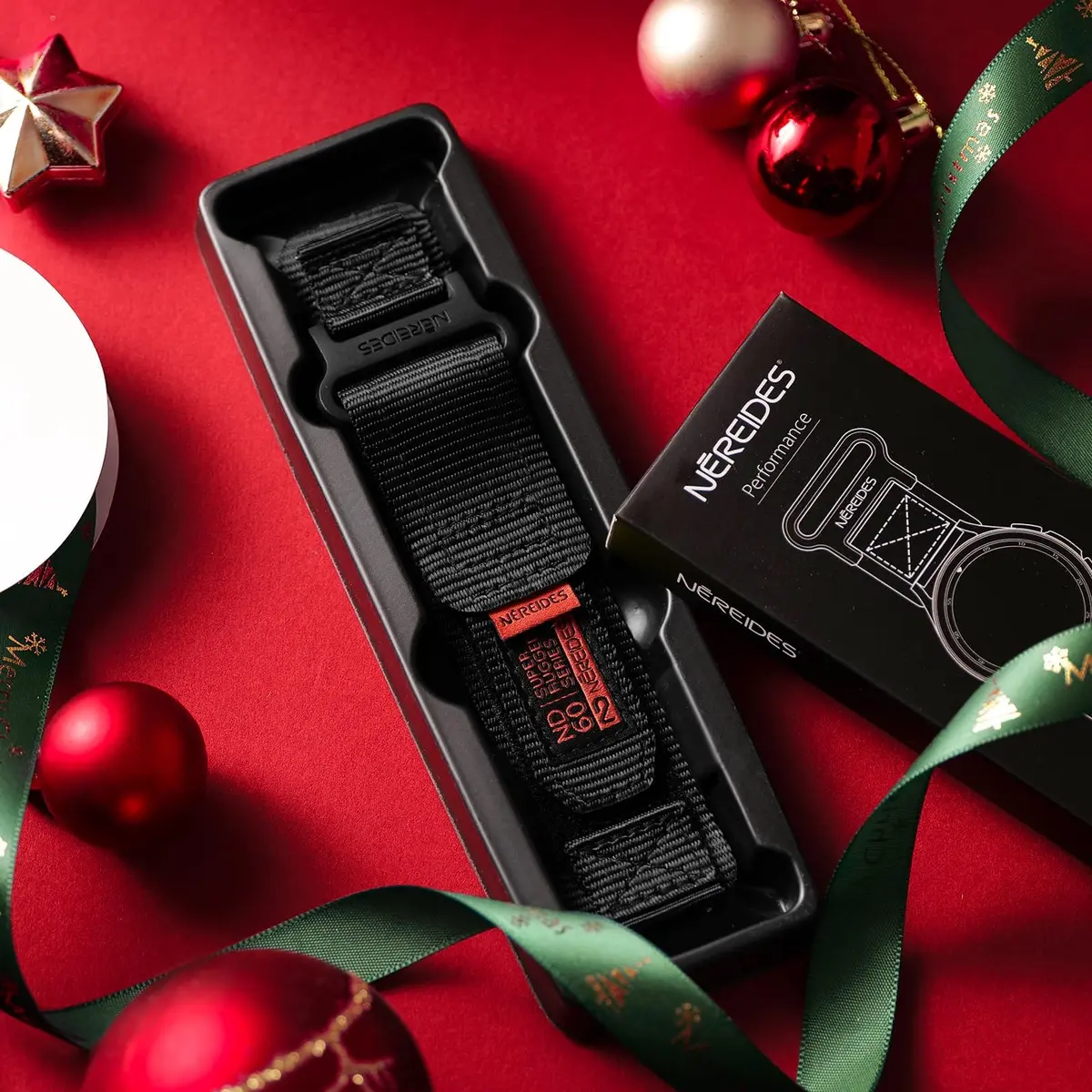 Nereides Black Nylon Watch Band for Samsung Galaxy Watch 7/6/5/4 40mm 44mm | Compatible with 20mm Smartwatches - view 8