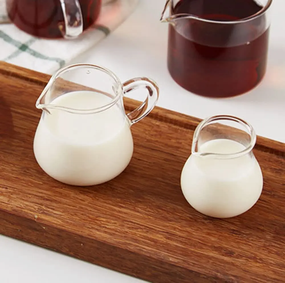 Mozacona Glass Creamer Pitcher 70ml (2.37 Fl Oz) | Set of 2 for Serving Milk & Sauces - view 3