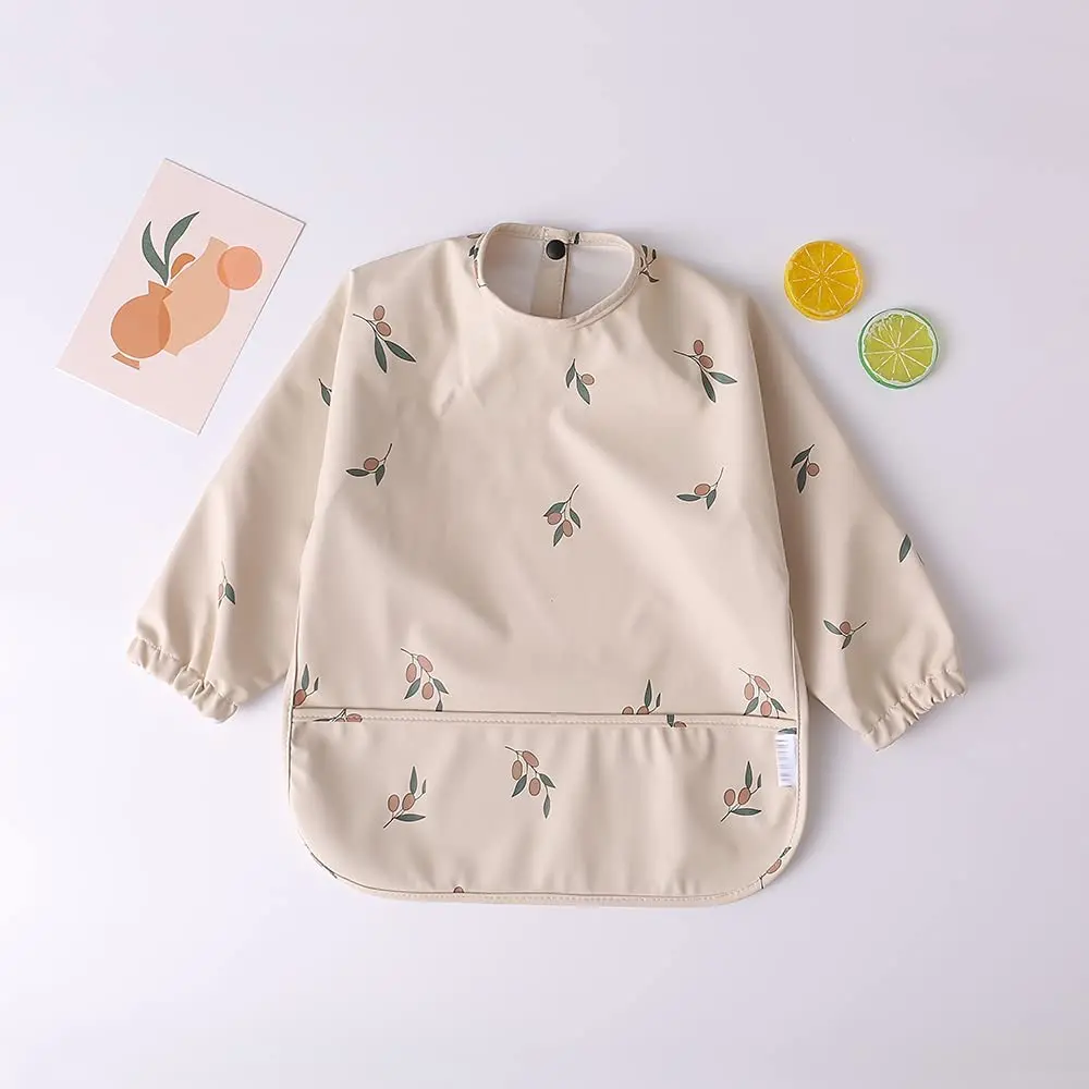 GZMM Waterproof Baby Bibs Long Sleeve Feeding Bib with Food Catcher | Easy Clean & Washable for Toddler 12-24 months - view 3
