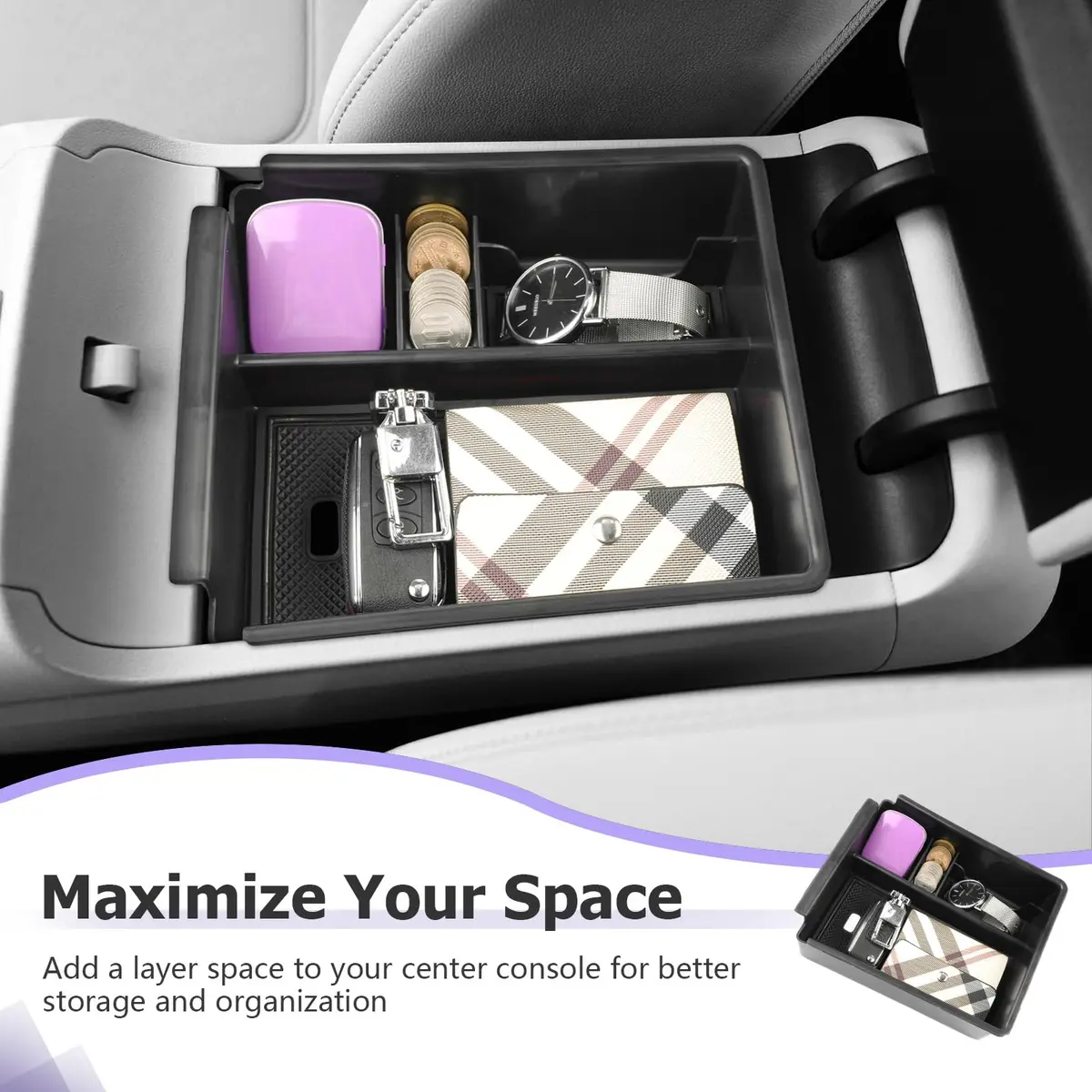 ZCLINKO Hyundai Tucson Center Console Organizer Armrest Storage Box | Custom Fit for 2022-2026 NX4 Models - view 5