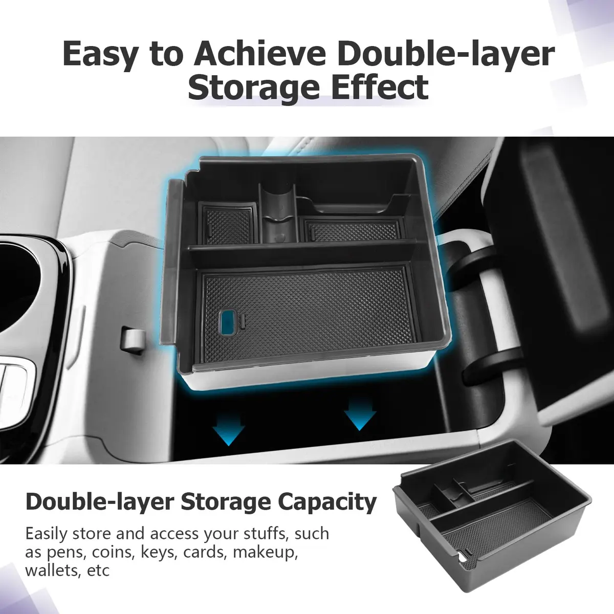 ZCLINKO Hyundai Tucson Center Console Organizer Armrest Storage Box | Custom Fit for 2022-2026 NX4 Models - view 6