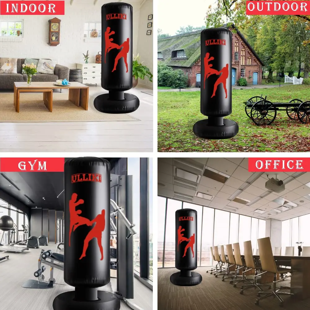 ULLIKI Freestanding Punching Bag for Adults 63" | Stress Relief & Family Fun - view 7