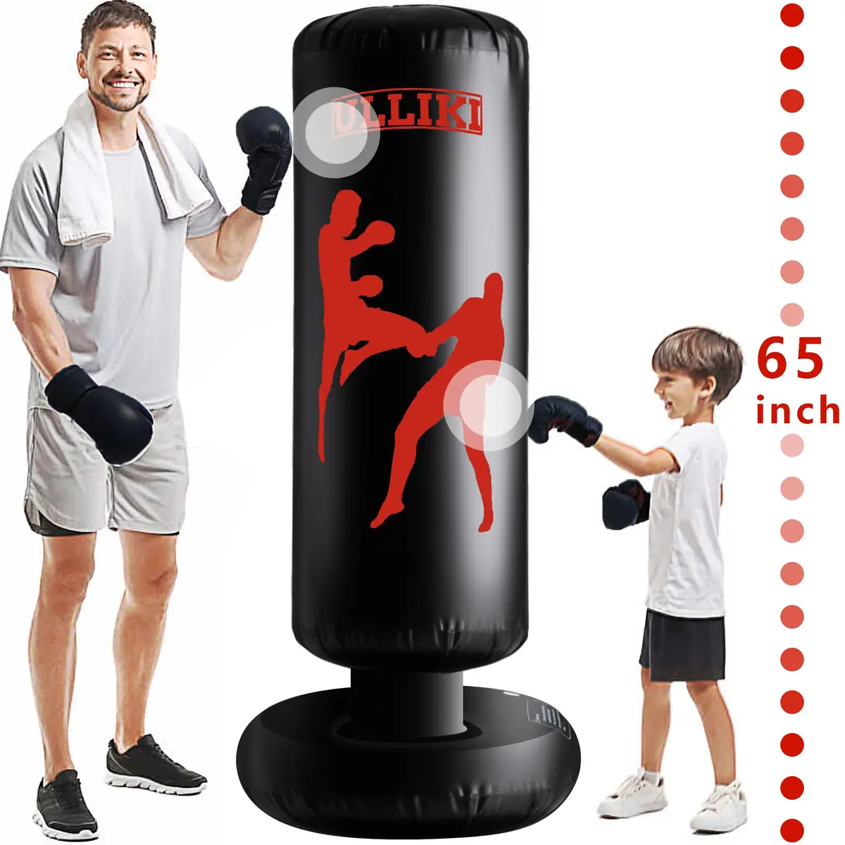 ULLIKI Freestanding Punching Bag for Adults 63" | Stress Relief & Family Fun - view 4