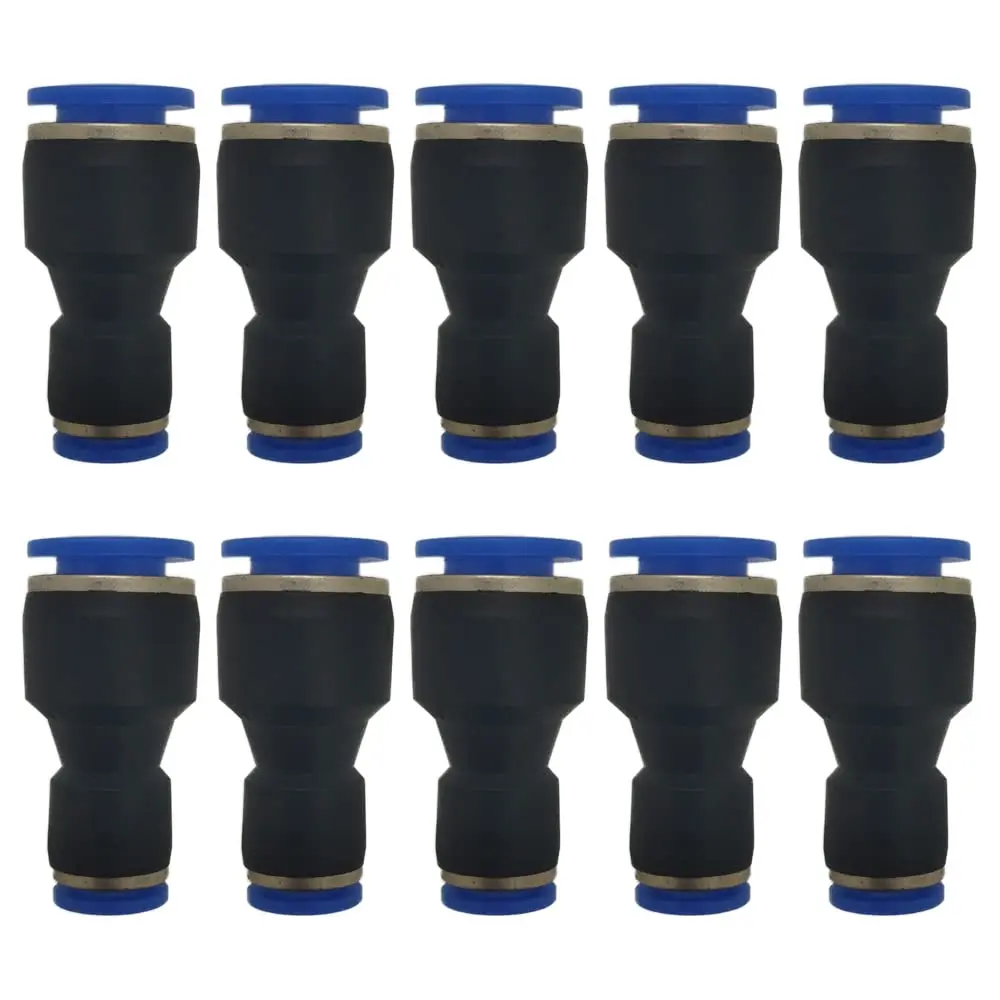 ROZESAZZ Pneumatic Quick Connector 3/8" OD x 1/4" OD Reducer Union (Pack of 10) | Connects Different Size Tubes Easily - main product image