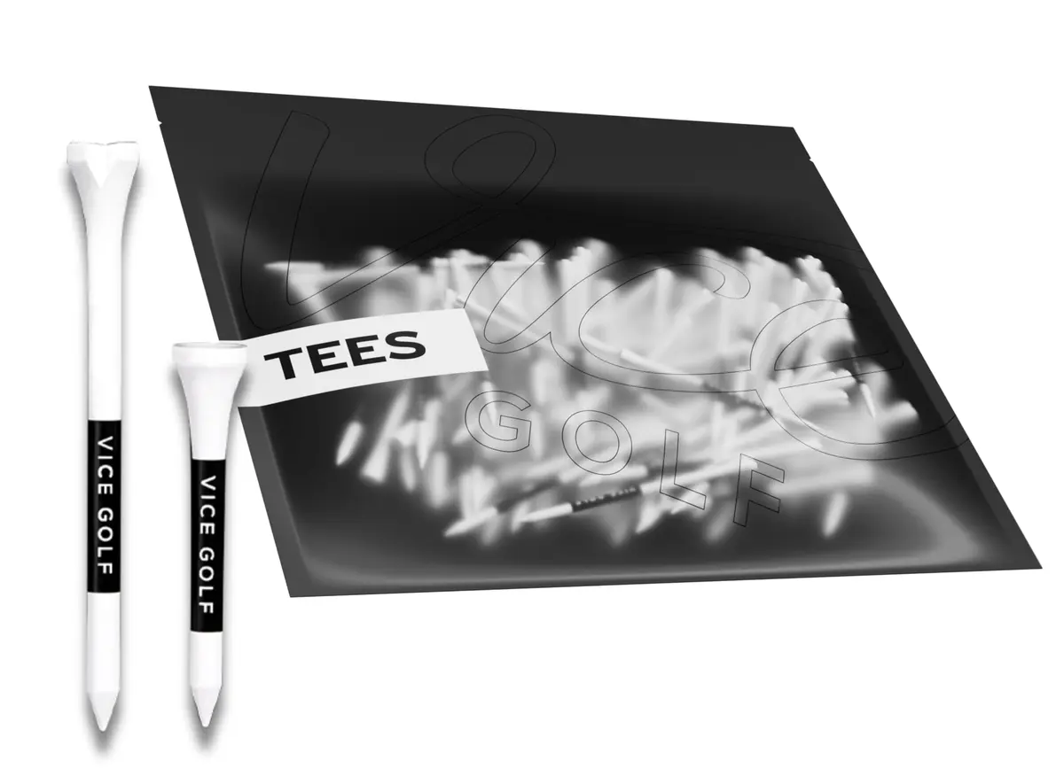 Vice Golf Tees | White | 60 Driver & 15 Short Tees | Eco-Friendly Bamboo - main product image