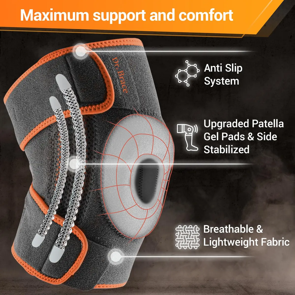 DR. BRACE ELITE Knee Brace with Side Stabilizers & Patella Gel Pads | Maximum Support & Relief for Men & Women - view 3