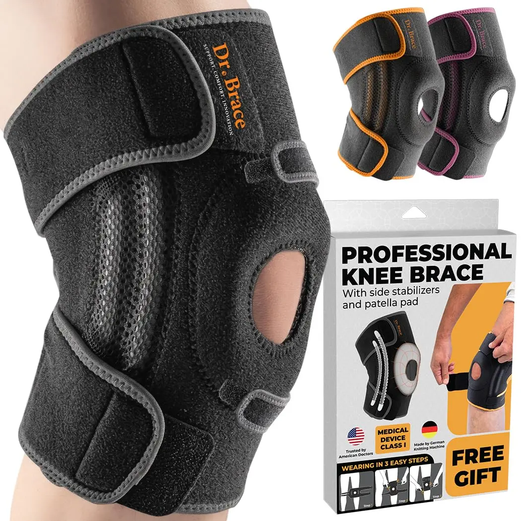 DR. BRACE ELITE Knee Brace with Side Stabilizers & Patella Gel Pads for Maximum Knee Pain Support and Recovery (Small, Mercury) - main product image