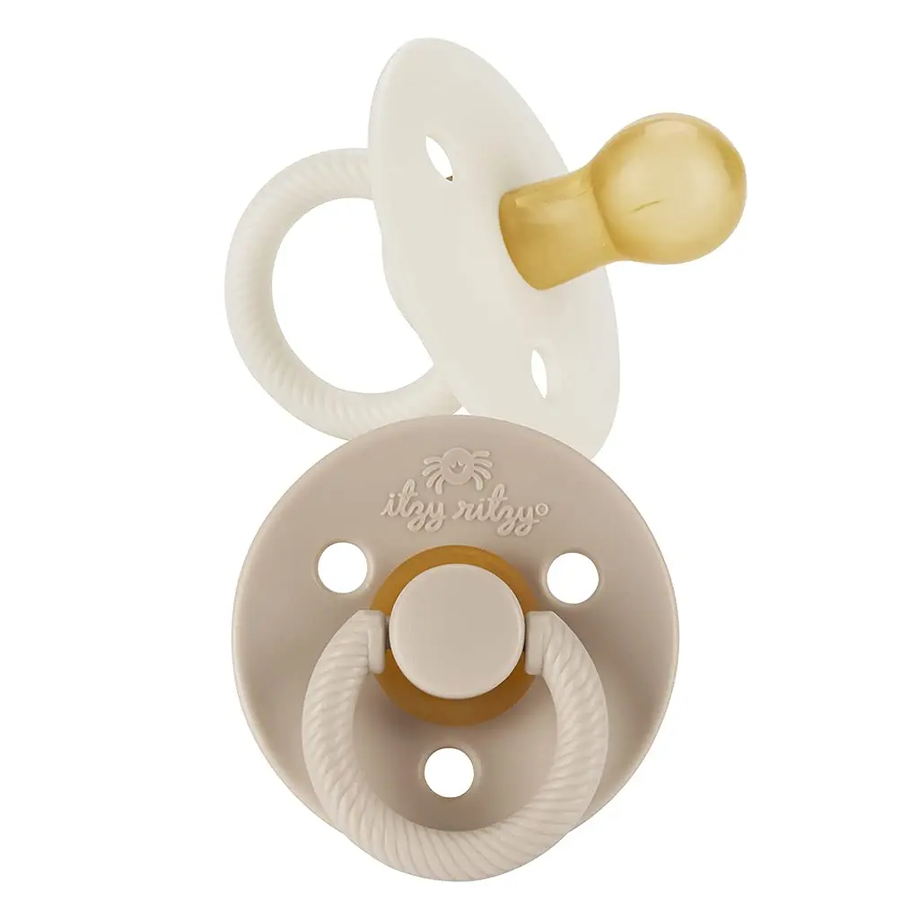 Itzy Ritzy Natural Rubber Pacifiers for 0–6 Mos | BPA-Free, Cherry-Shaped Nipple, Large Air Holes, Set of 2 - main product image