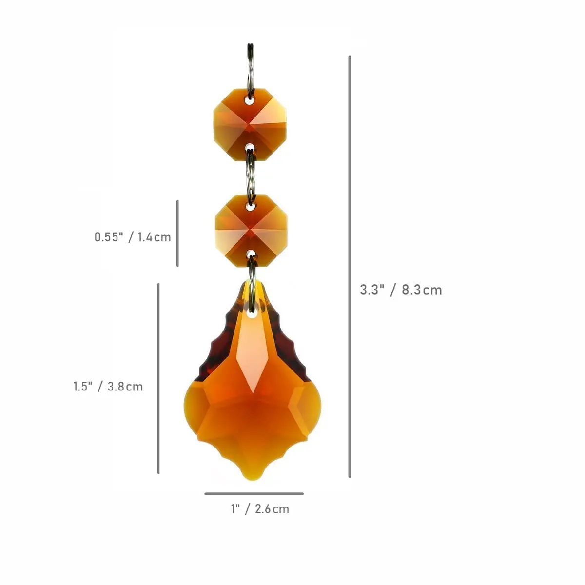 GOLDENHAITAI 20pcs Crystal Prism Maple Leaf Hanging Ornament 38mm | Rainbow Rainbows Reflection - view 5
