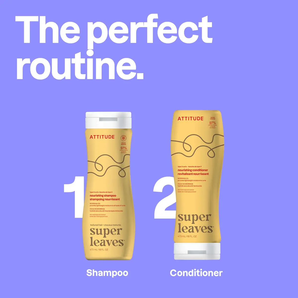 ATTITUDE Nourishing Conditioner for Curly Hair with Moringa Oil, Vegan and Naturally Derived, 3a, 3b, 3c Curl Type, 532ml (18 Fl Oz) Pack of 6 | Lightweight Moisture for Defined Curls - view 6