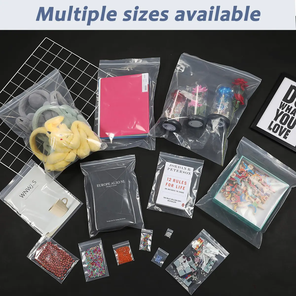 Foopama 4" x 6" Thick 5 Mil Clear Zip Poly Lock Plastic Bags (100-Pack) | Heavy Duty & Durable - view 7