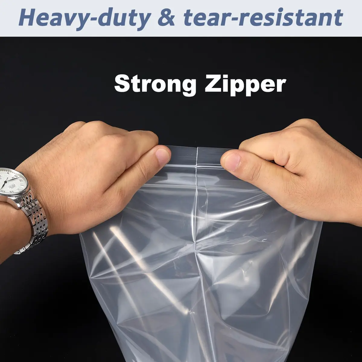 Foopama 5 Mil Thick Clear Zip Poly Lock Plastic Bags 12 x 18 inches (30 x 46 cm) | Heavy Duty Reclosable Storage Bags (20-Pack) - view 6