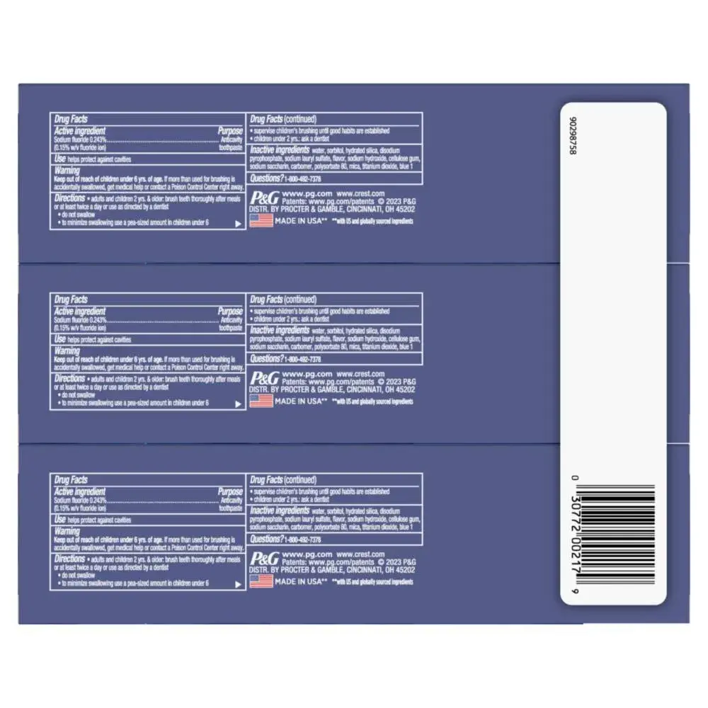 Crest 3D White Arctic Fresh Whitening Toothpaste 3.8 oz (112ml) Tubes | Removes 90% More Surface Stains - view 9