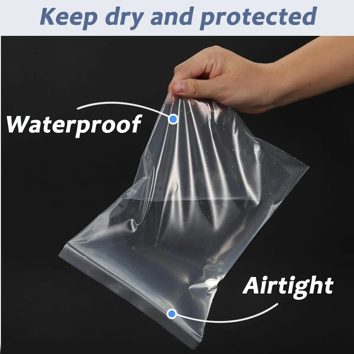 Foopama 5 Mil Thick Clear Zip Lock Plastic Bags 41cm x 30cm (16"x 20") | Heavy Duty Reclosable Packaging for Storage & Shipping - view 5