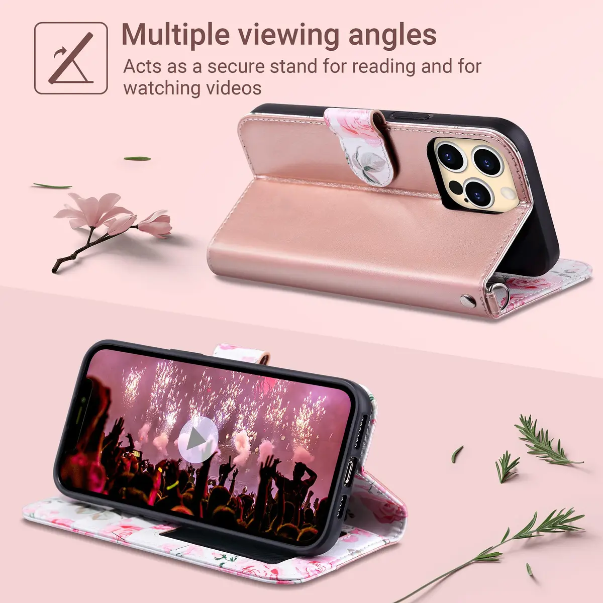 ULAK Wallet Case for iPhone 13 Pro Max 6.7 inch | Card Holder, Shockproof, Flip Leather - view 2