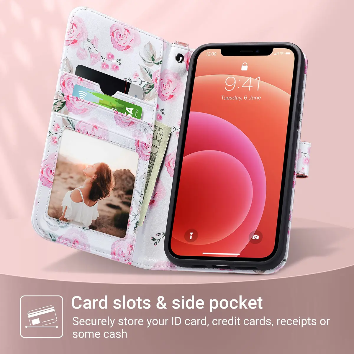 ULAK Wallet Case for iPhone 13 Pro Max 6.7 inch | Card Holder, Shockproof, Flip Leather - view 3