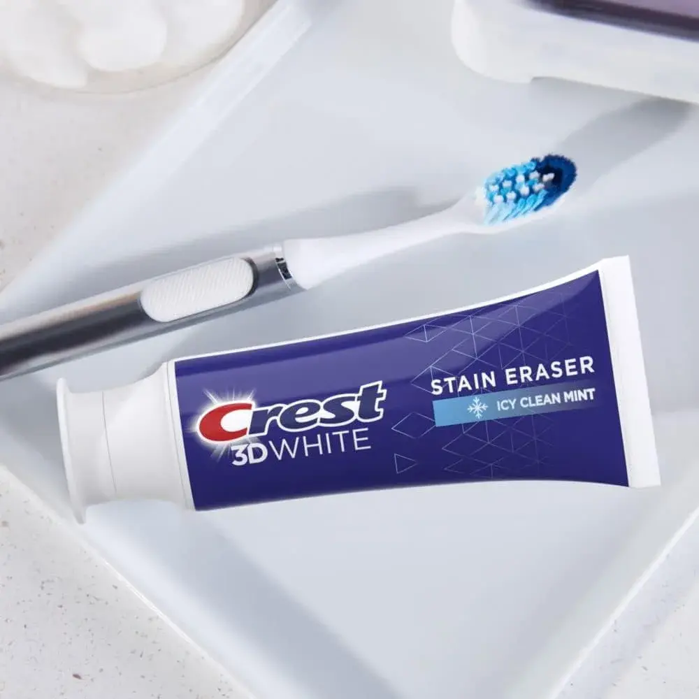 Crest 3D White Stain Eraser Toothpaste, ICY Clean Mint, 6.2 oz (176 g) | Removes 80% Surface Stains - view 6