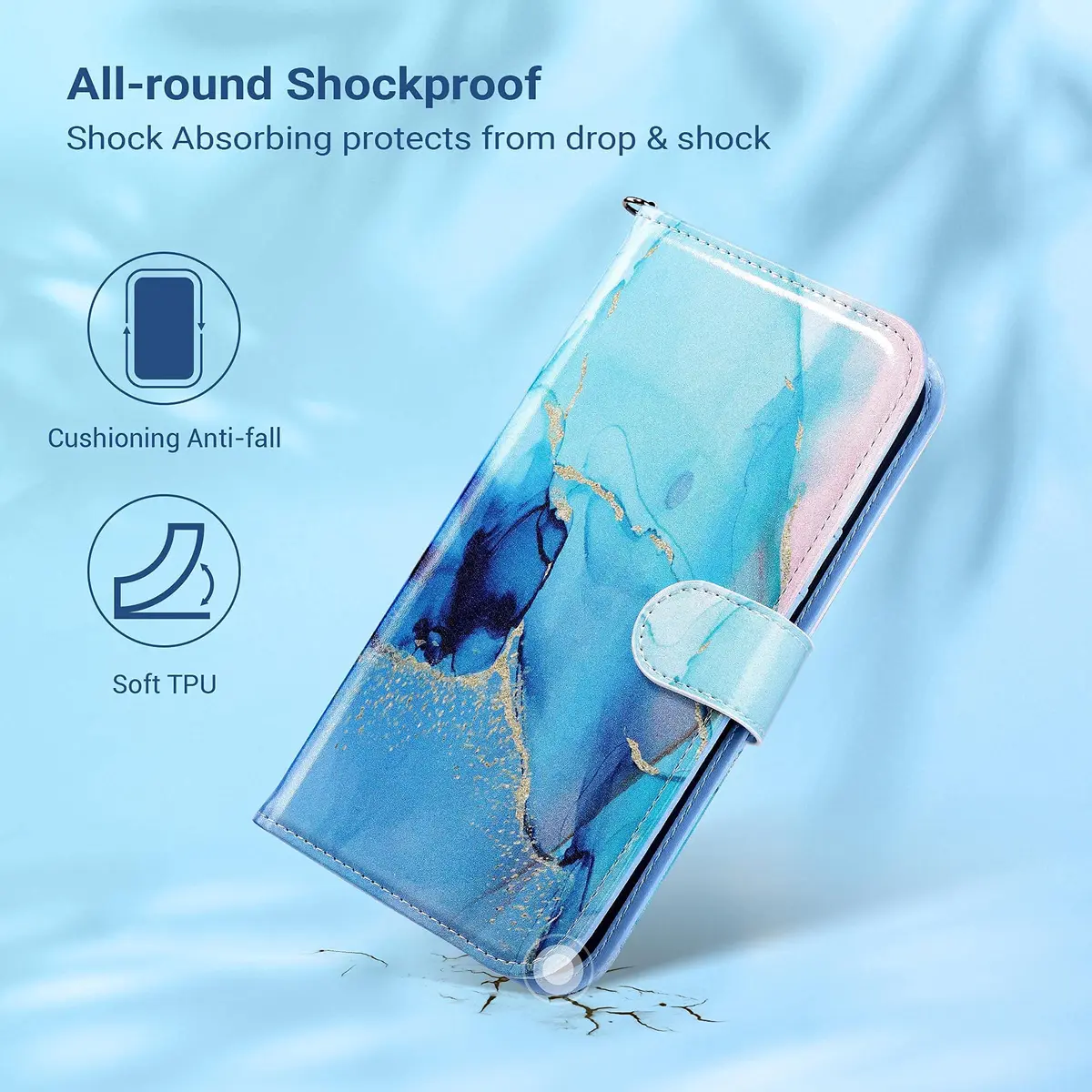 ULAK Wallet Case for iPhone 13 6.1 inch | Premium PU Leather Flip Cover with Card Slots & Kickstand - view 2