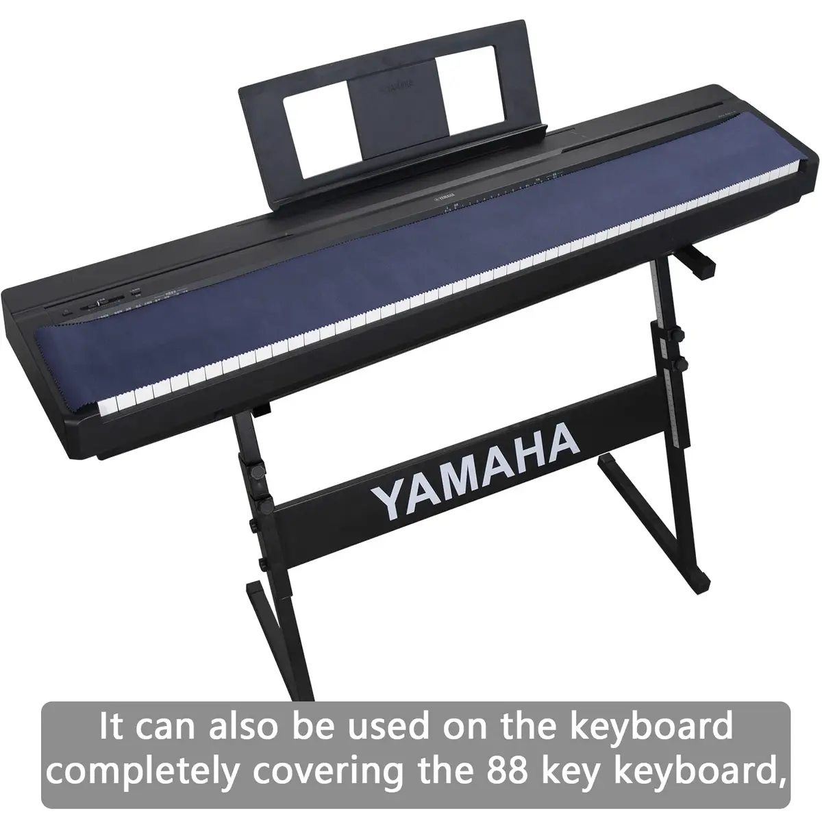Mooson Piano Keyboard Anti-Dust Cover Dark Blue | High-Technology Fabric Key Cover Cloth for Upright, Electric & Grand Pianos (50 inches x 5.9 inches) - view 3