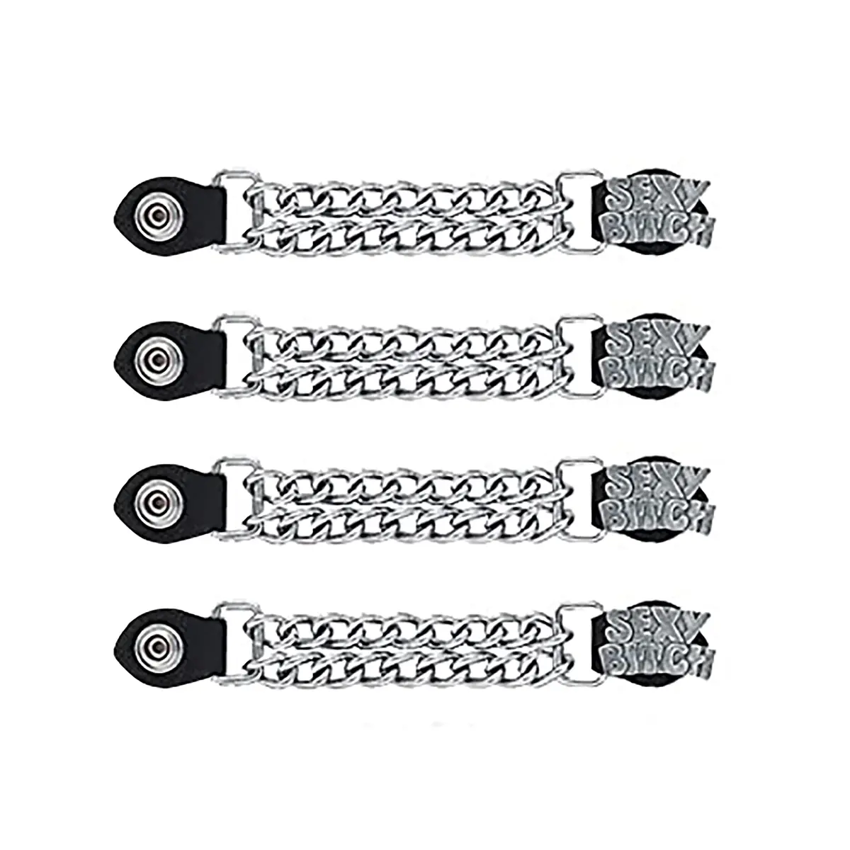 Dream Apparel Faux Leather Biker Vest Extender 6.5" | Stylish Motorcycle Vest Chain with Snaps - main product image