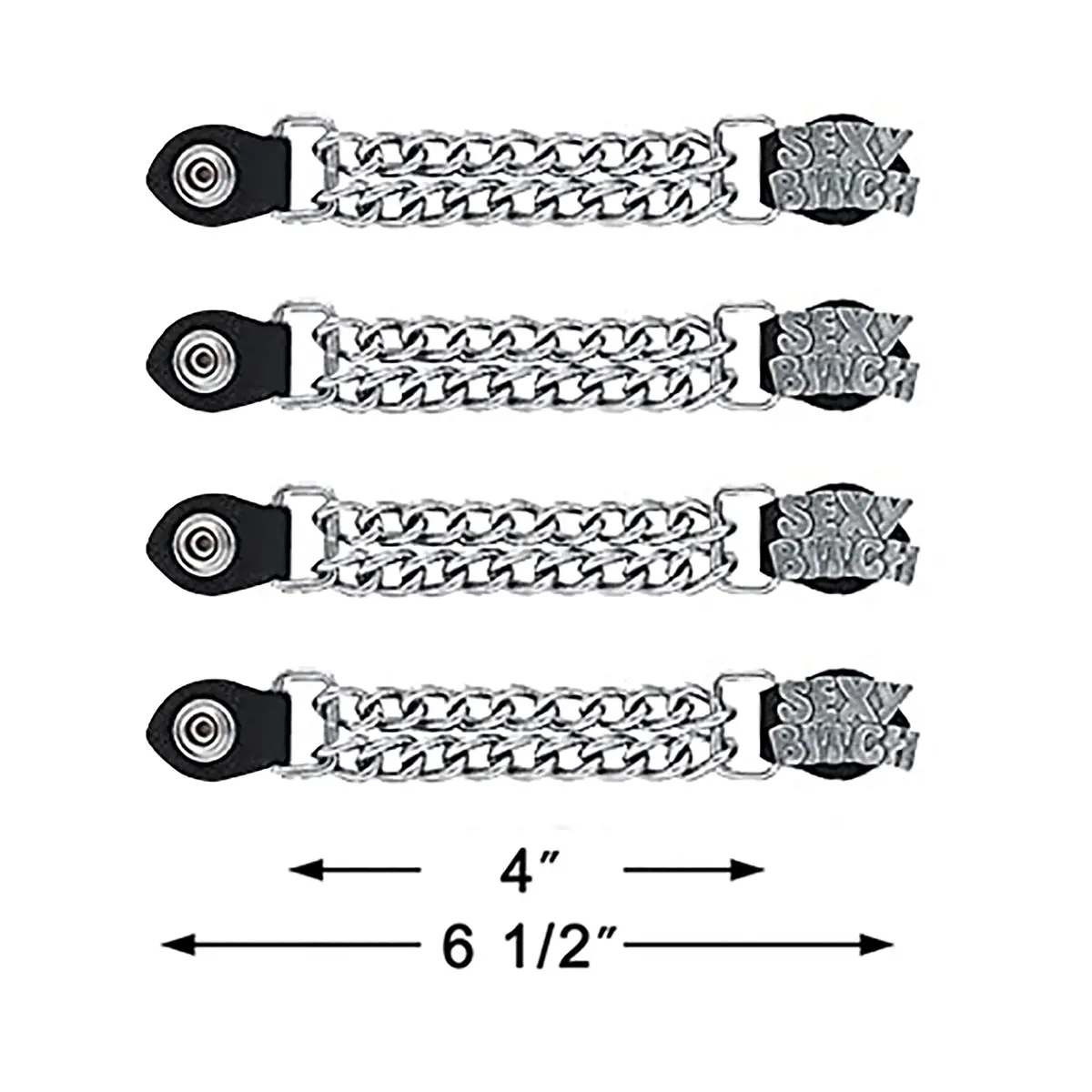 Dream Apparel Faux Leather Biker Vest Extender 6.5" | Stylish Motorcycle Vest Chain with Snaps - view 2