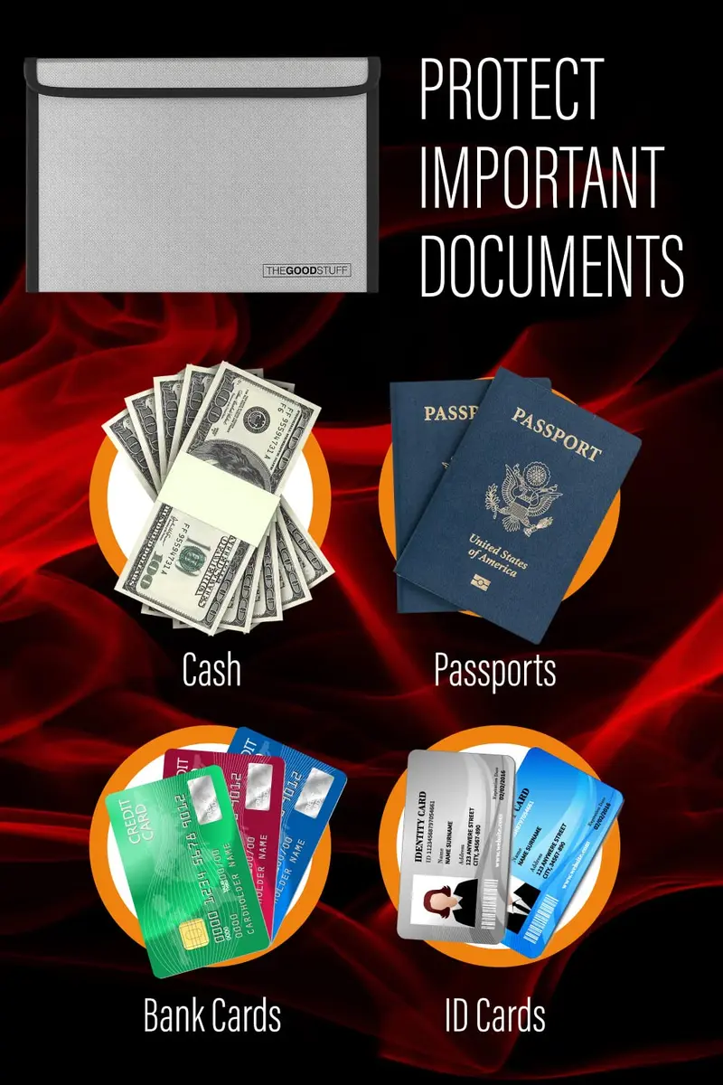 The Good Stuff Fireproof Cash Envelope 20.3cm (8 Inch) | Protects Cash, Passports, Jewelry Up to 2000°F - view 7