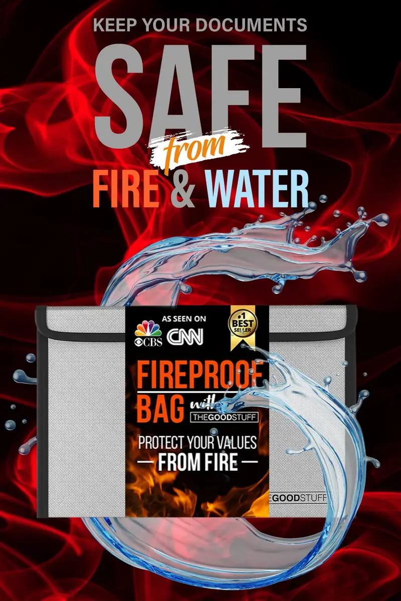 The Good Stuff Fireproof Cash Envelope 20.3cm (8 Inch) | Protects Cash, Passports, Jewelry Up to 2000°F - view 2