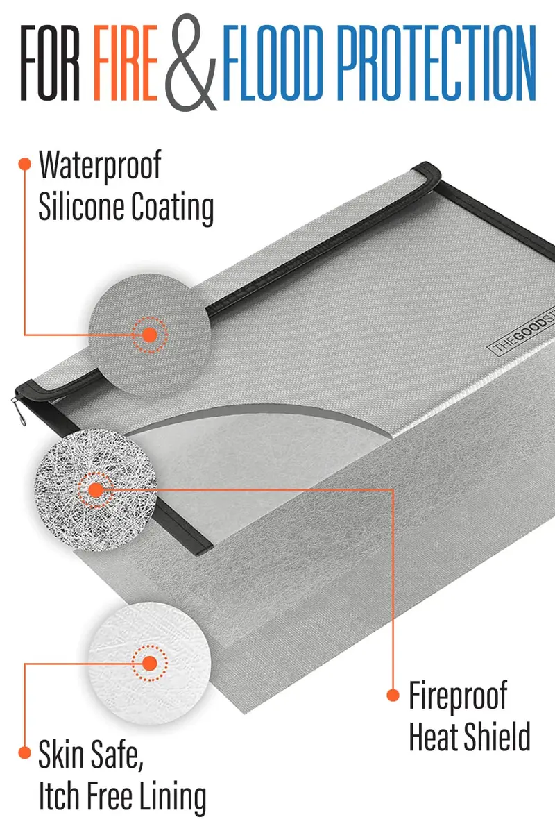 The Good Stuff Fireproof Cash Envelope 20.3cm (8 Inch) | Protects Cash, Passports, Jewelry Up to 2000°F - view 3