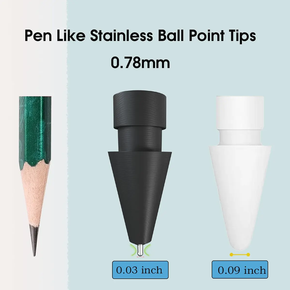 REEYEAR Black Input Pen Tips | Precise 0.78mm Fine Point Stylus Replacement for Apple Pencil 1st & 2nd Gen, Durable Copper Material, 2 Pack - view 2