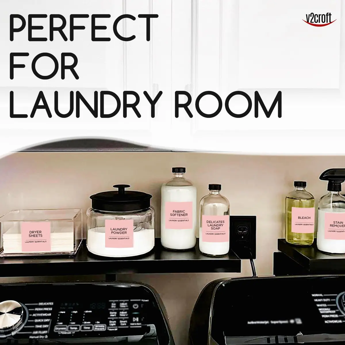 v2croft 144 pcs laundry labels set | Water & Oil Resistant Labels for Laundry & Home (120 chars) - view 5