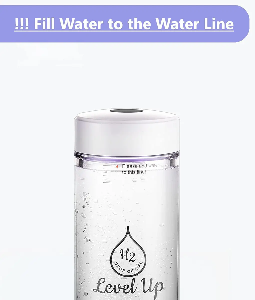 LevelUpWay White 250ml Hydrogen Water Bottle Generator | SPE PEM Technology - view 6