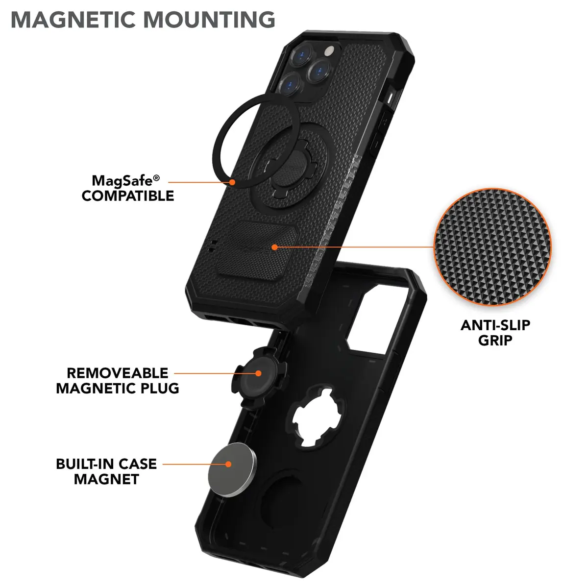 Rokform Rugged Case for iPhone 13 Pro Max, Magentic + RokLock (Black) | Military-Grade Shock & Drop Protection - view 5