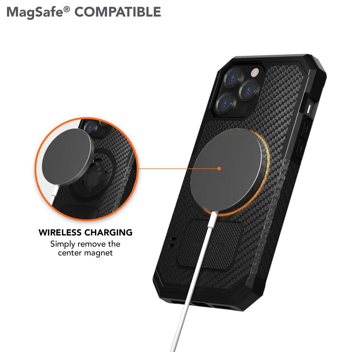 Rokform Rugged Case for iPhone 13 Pro Max, Magentic + RokLock (Black) | Military-Grade Shock & Drop Protection - view 6
