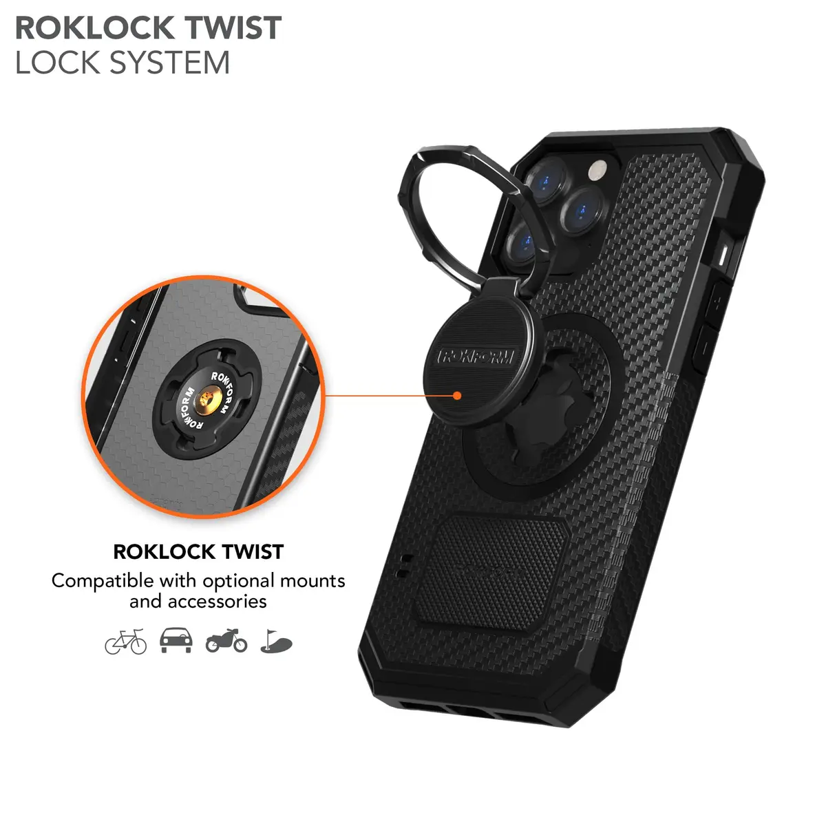 Rokform Rugged Case for iPhone 13 Pro Max, Magentic + RokLock (Black) | Military-Grade Shock & Drop Protection - view 7