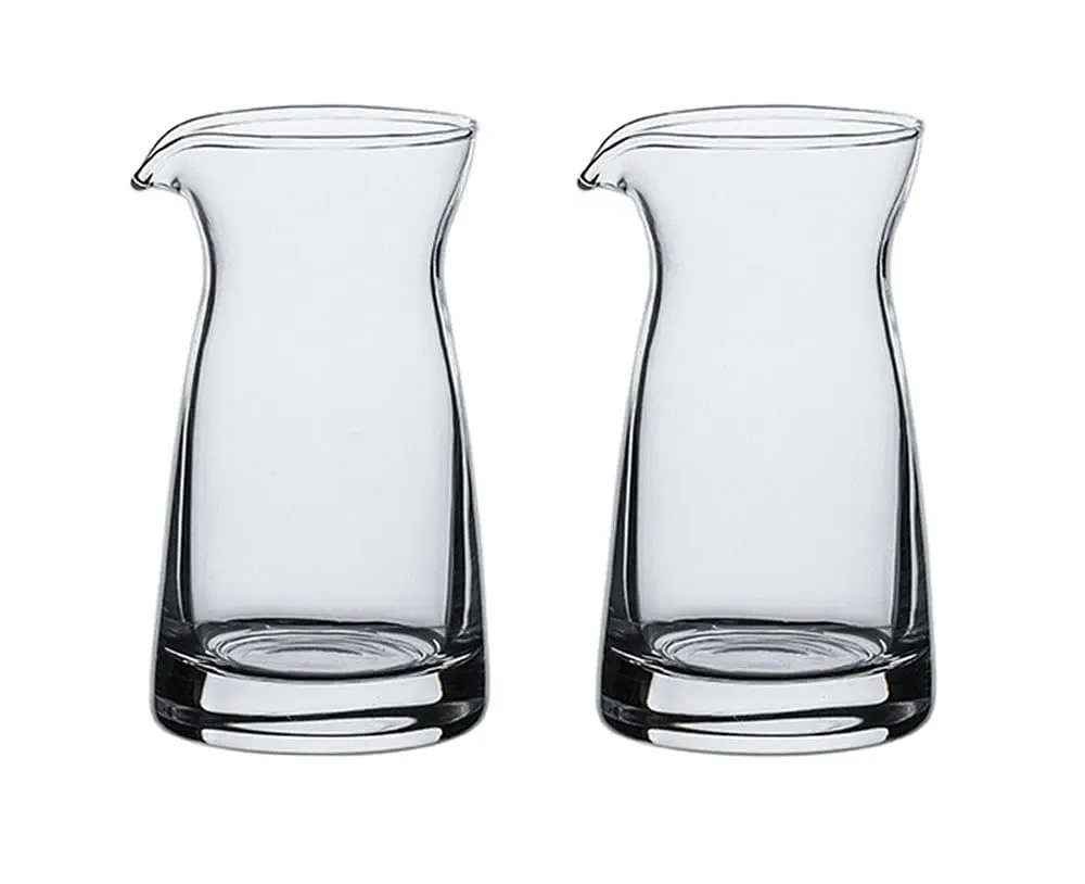 Mozacona Crystal Glass Creamer Pitcher 100ml (3.38 Fl Oz) | Set of 2 for Serving Milk, Sauces, Dressings - main product image