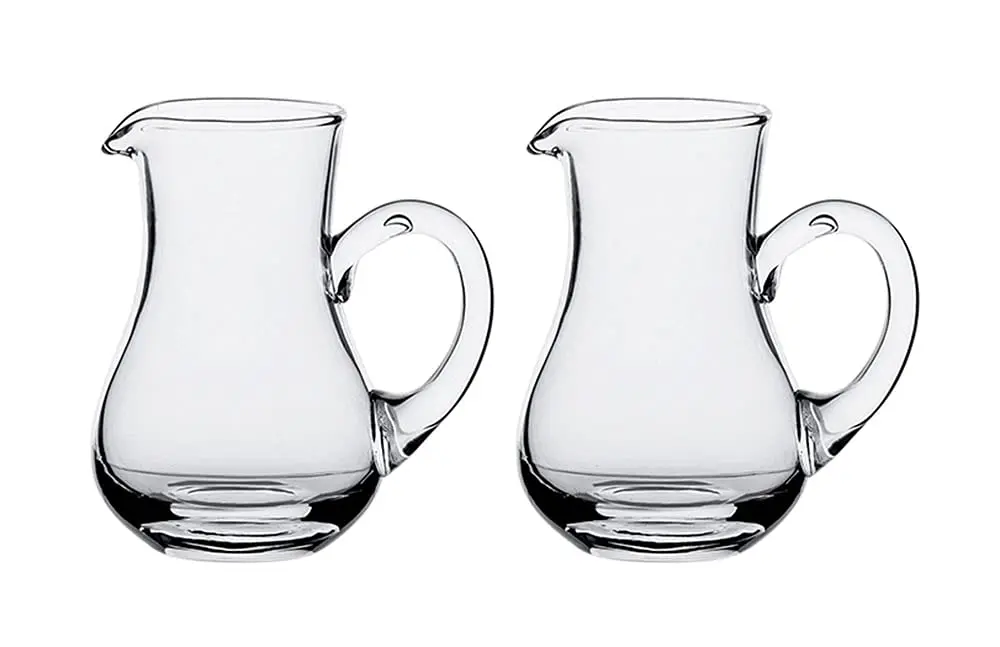 Mozacona Crystal Glass Creamer Pitcher 100ml (3.4 Fl Oz) | Set of 2 Vintage Style Serving Jugs - main product image