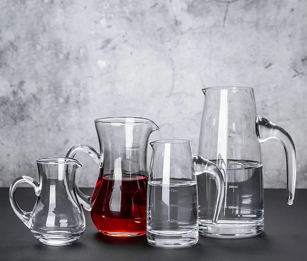 Mozacona Crystal Glass Creamer Pitcher 100ml (3.4 Fl Oz) | Set of 2 Vintage Style Serving Jugs - view 2