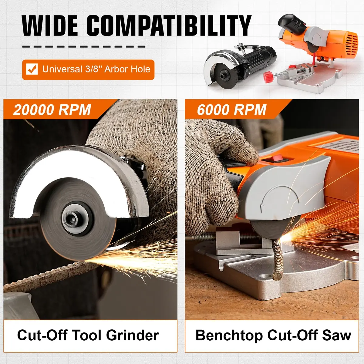 SI FANG 2 Inch Die Grinder Cut Off Wheels 10Pcs Mini Metal Cutting Disc | 50mm (2") Diameter, 1.5mm (1/16") Thickness, 10mm (3/8") Arbor - view 6