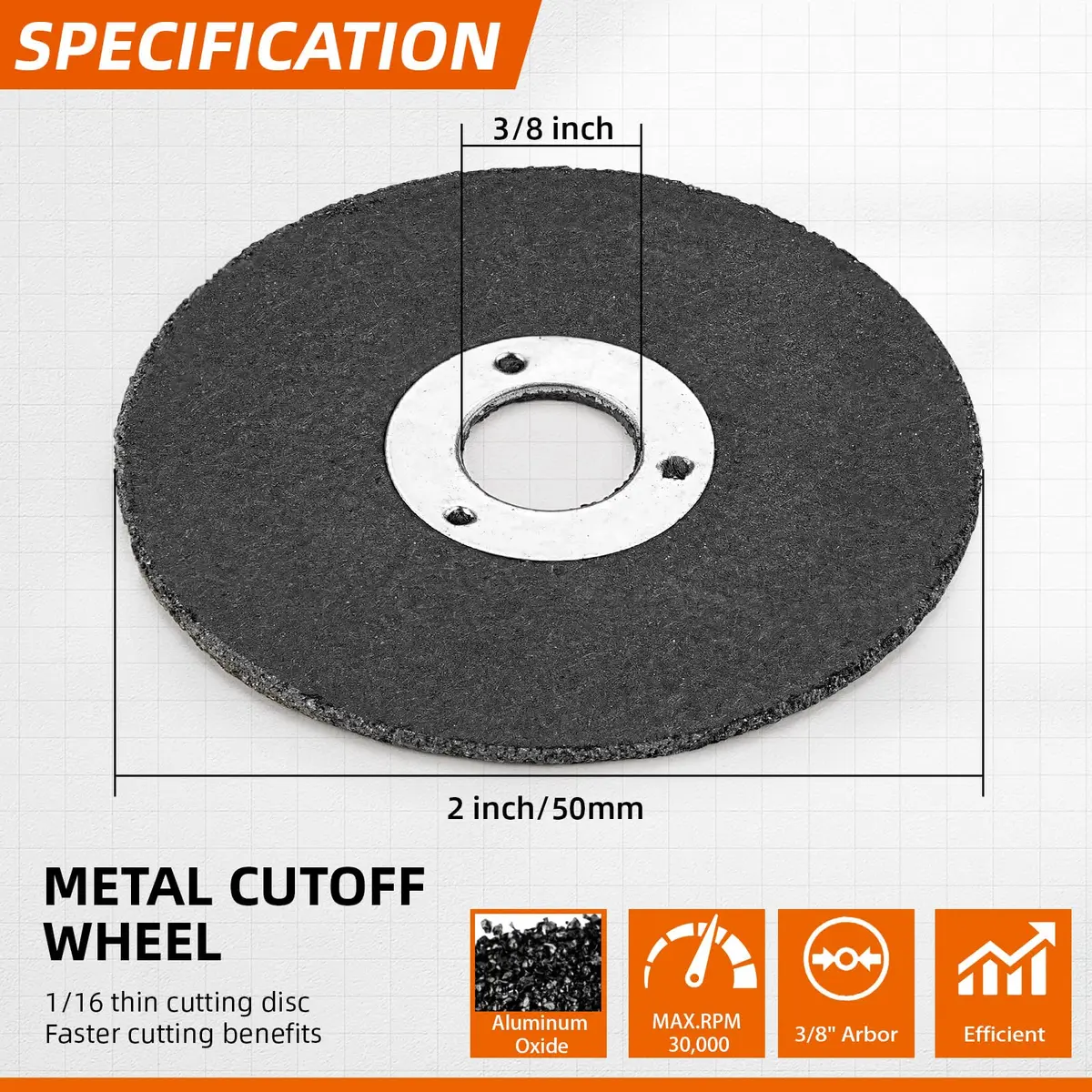 SI FANG 2 Inch Die Grinder Cut Off Wheels 10Pcs Mini Metal Cutting Disc | 50mm (2") Diameter, 1.5mm (1/16") Thickness, 10mm (3/8") Arbor - view 4