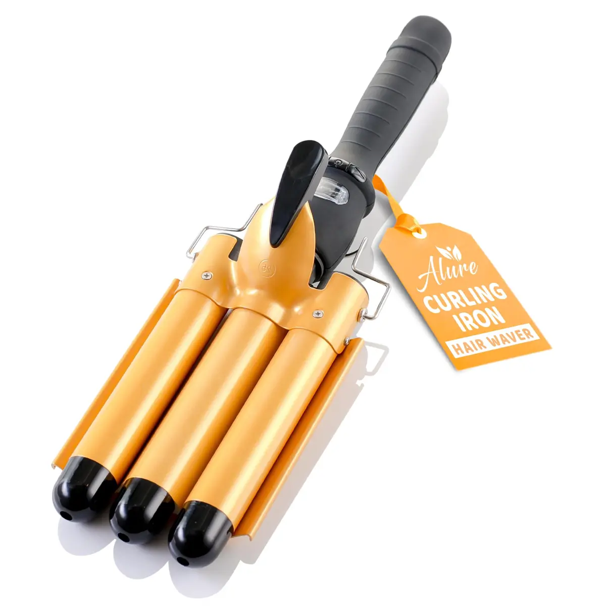 Alure Three Barrel Curling Iron Wand, 1 Inch Ceramic Tourmaline Hair Waver | Fast Heating, Versatile Styling - main product image