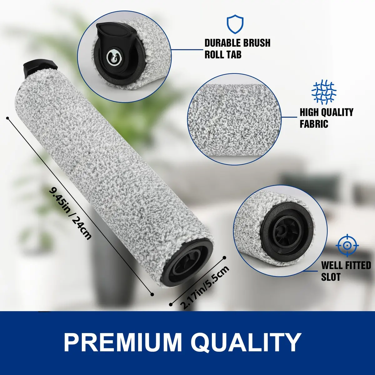 MXZONE Tineco iFloor 3/Floor One S3 Replacement Roller Brush & HEPA Filter Kit (2 Brush Rollers, 2 Filters, 1 Cleaning Brush) | For Sealed Wood, Tile, Marble Floors - view 4