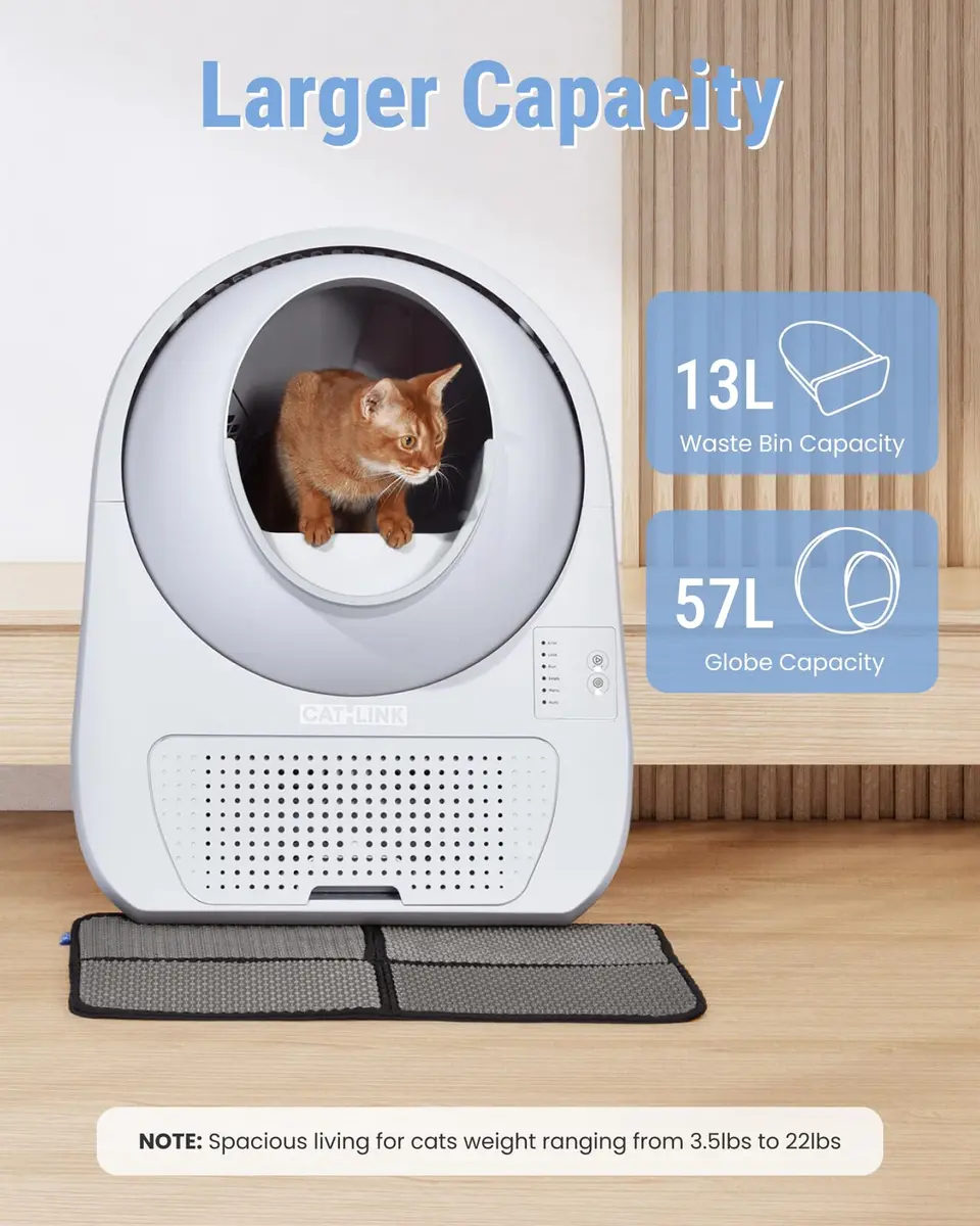 CATLINK Self Cleaning Cat Litter Box with Mat | Smart, Quiet & Odor-Free (70-120 chars) - view 6