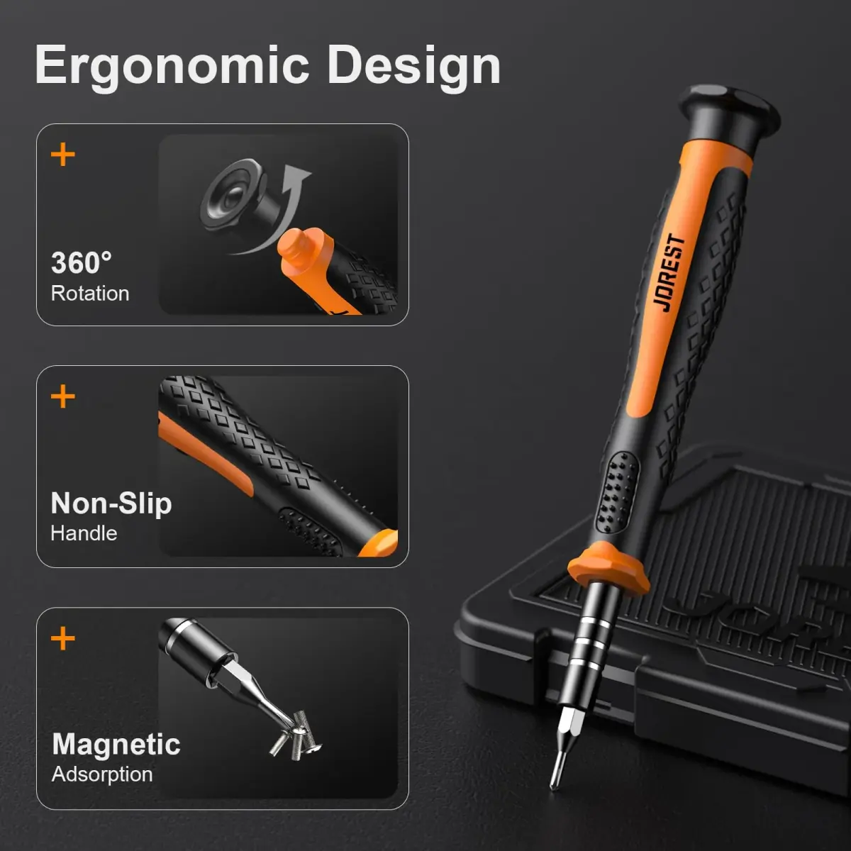 Jorest 40-Piece Precision Screwdriver Set with Torx Triwing Phillips | CRV Steel Bits & Magnetic Tip - view 2